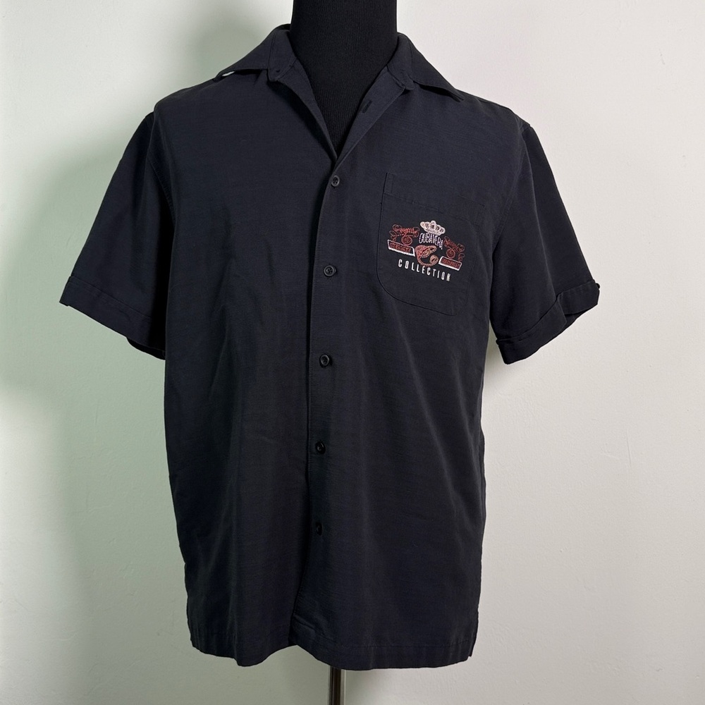 CUBAVERA Embroidered Convertible Car Button Down S/S Shirt M